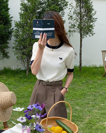 子犬ニットTシャツ