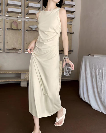 皺摺背心長裙