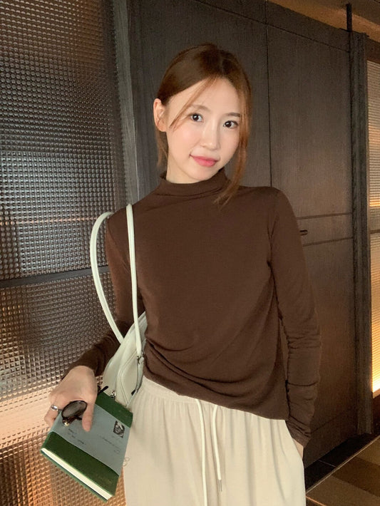 親膚軟糯高彈半高領打底衫