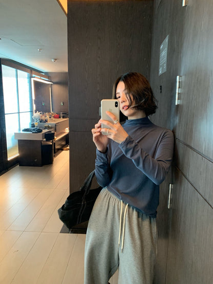 親膚軟糯高彈半高領打底衫