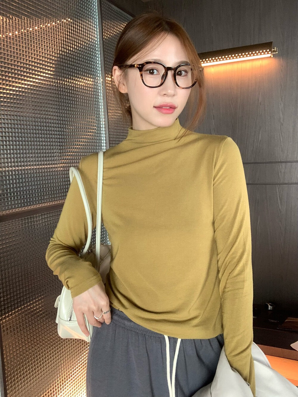 親膚軟糯高彈半高領打底衫