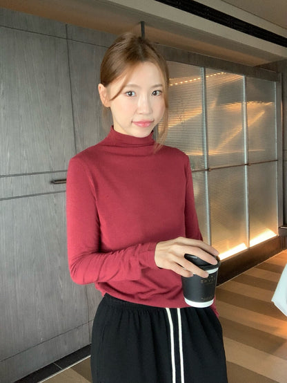 親膚軟糯高彈半高領打底衫