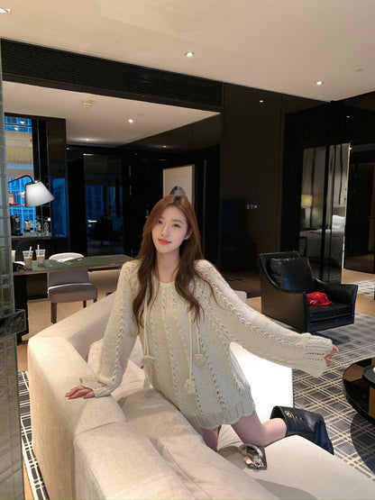 山茶花亮片毛衣