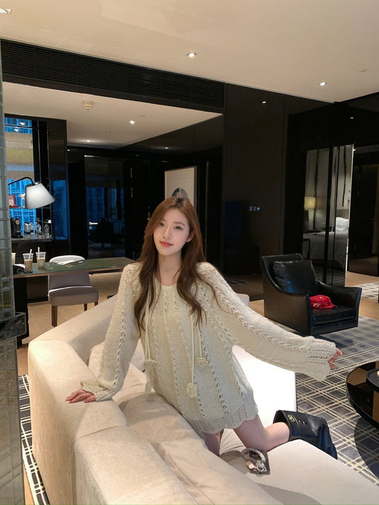 山茶花亮片毛衣