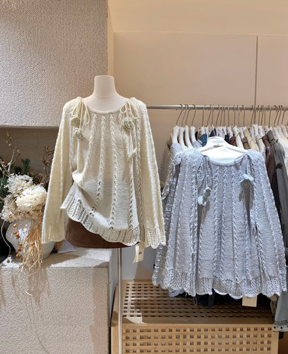 山茶花亮片毛衣