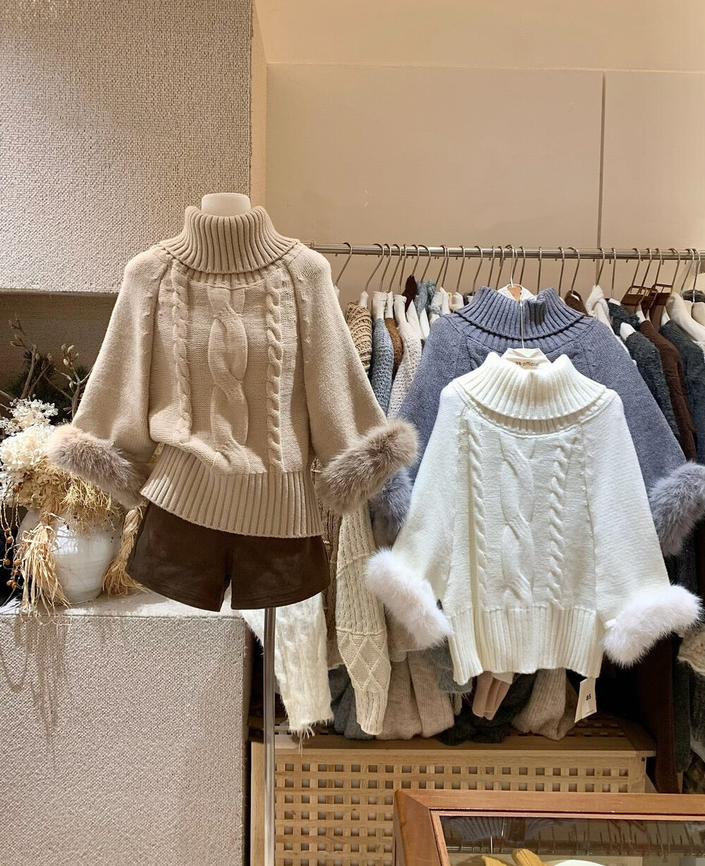 高領蝙蝠袖顯瘦斗篷