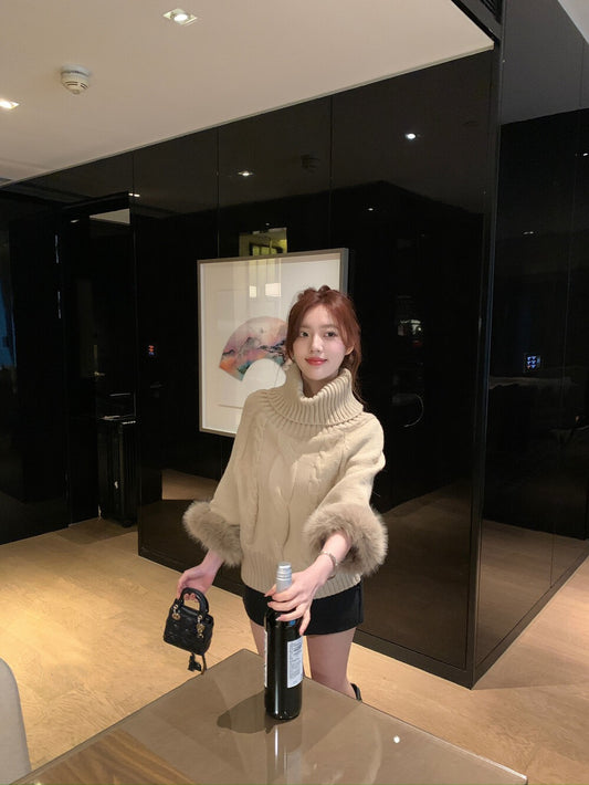 High-neck Batwing Sleeve Slimming Cape