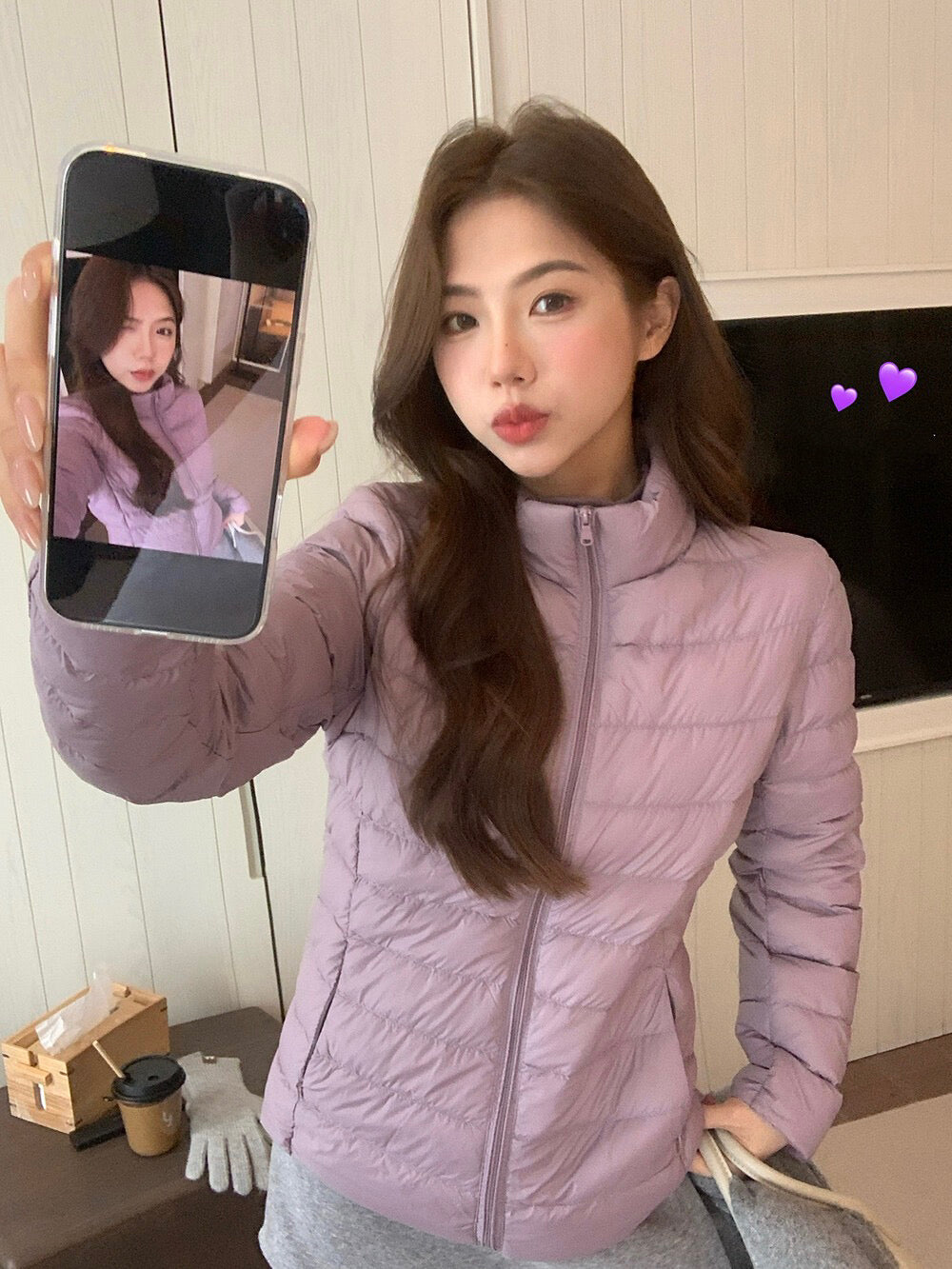 排骨內膽立領保暖羽絨服外套