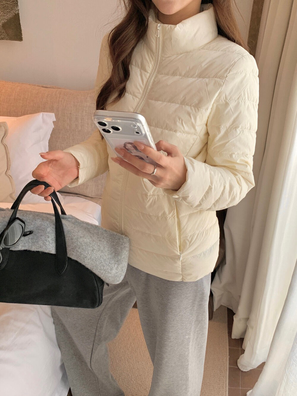 排骨內膽立領保暖羽絨服外套