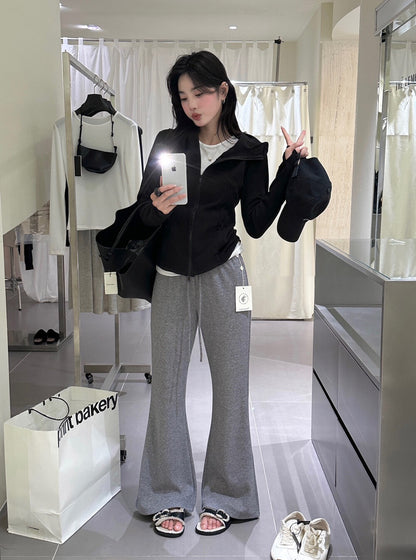 Relaxed Drawstring Flared Pants