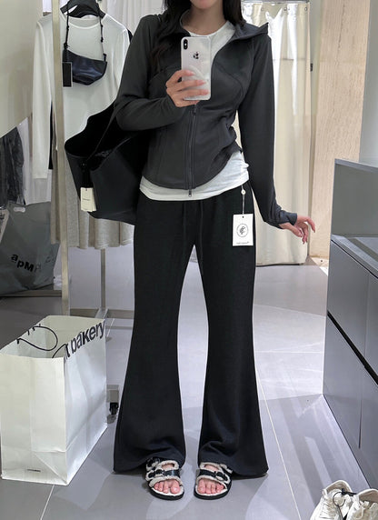 Relaxed Drawstring Flared Pants