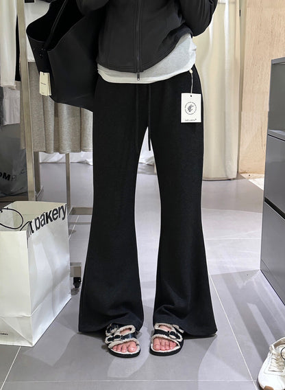 Relaxed Drawstring Flared Pants