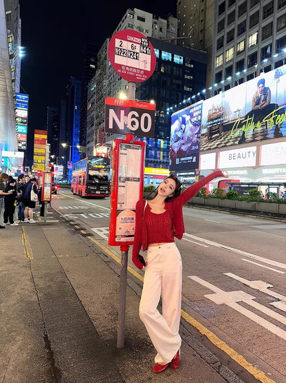 優しい風合いのキャミソール＋フレンチピュアエレガントなニットカーディガンセット