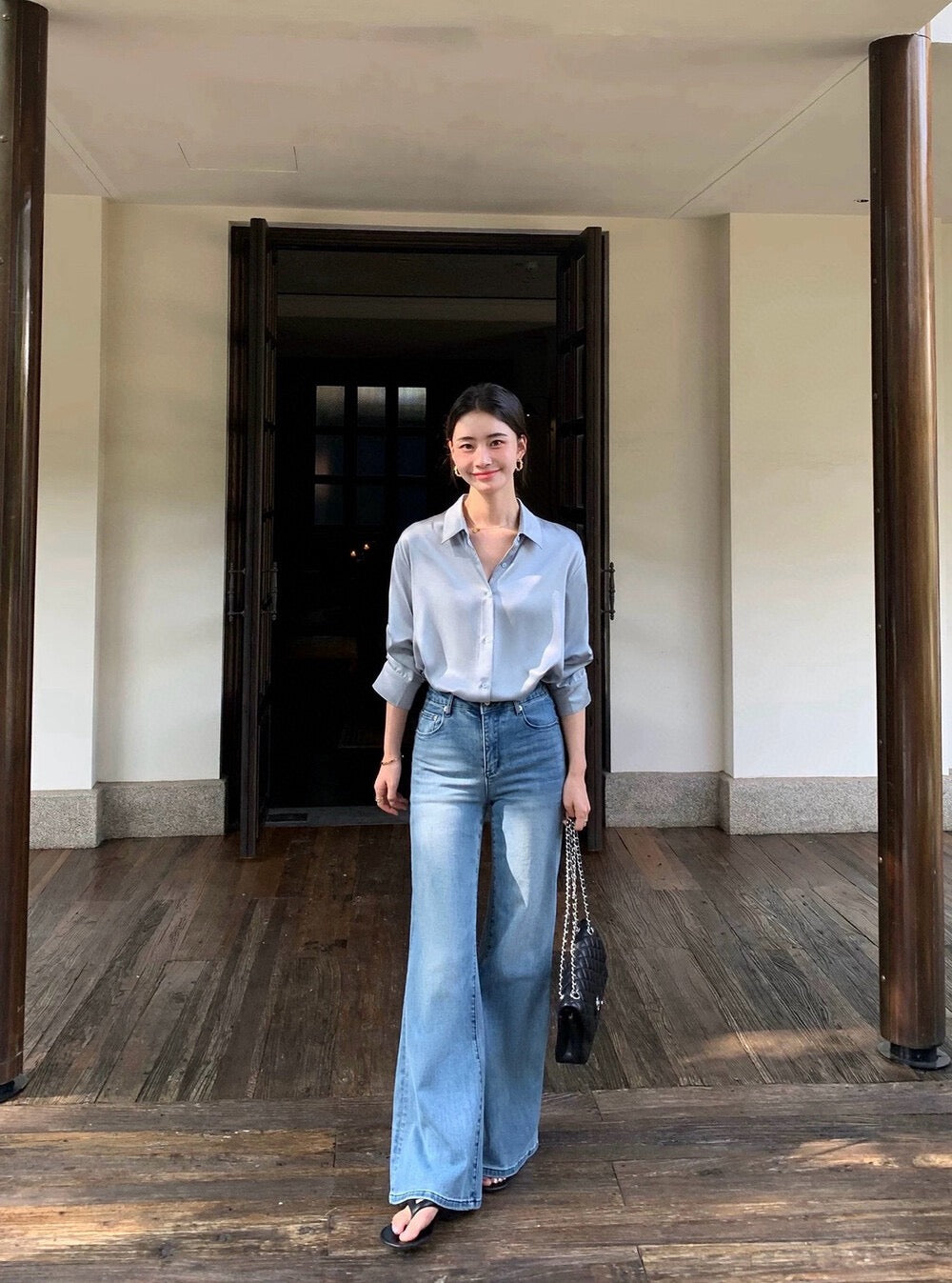 輕奢綢緞光澤感氣質襯衫