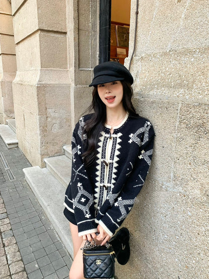 ヴィンテージカジュアルフェアアイルジャカードダッフルセーター