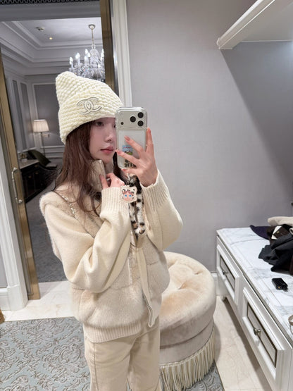 仿水貂絨拼接短外套