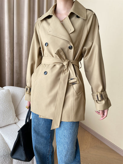 ダブルボタンベルトトレンチコート