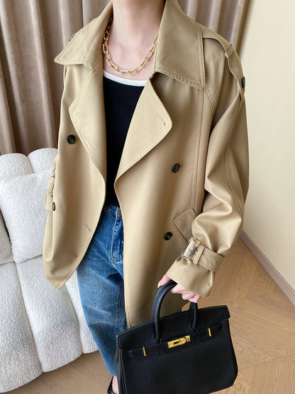 ダブルボタンベルトトレンチコート