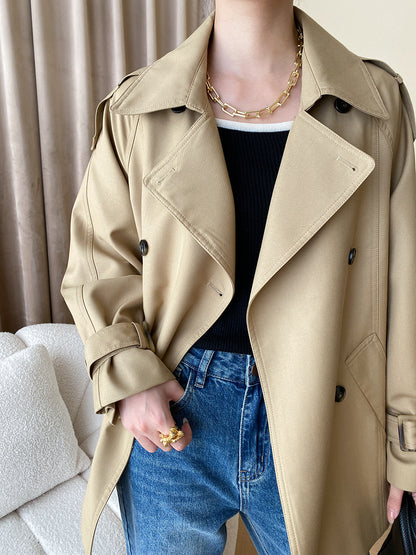 ダブルボタンベルトトレンチコート