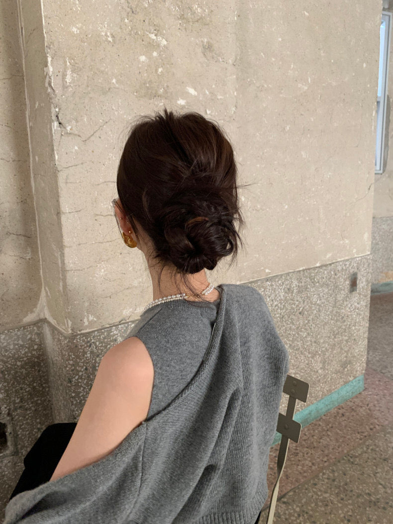 Solid Color Knitted Vest + Jacket Set