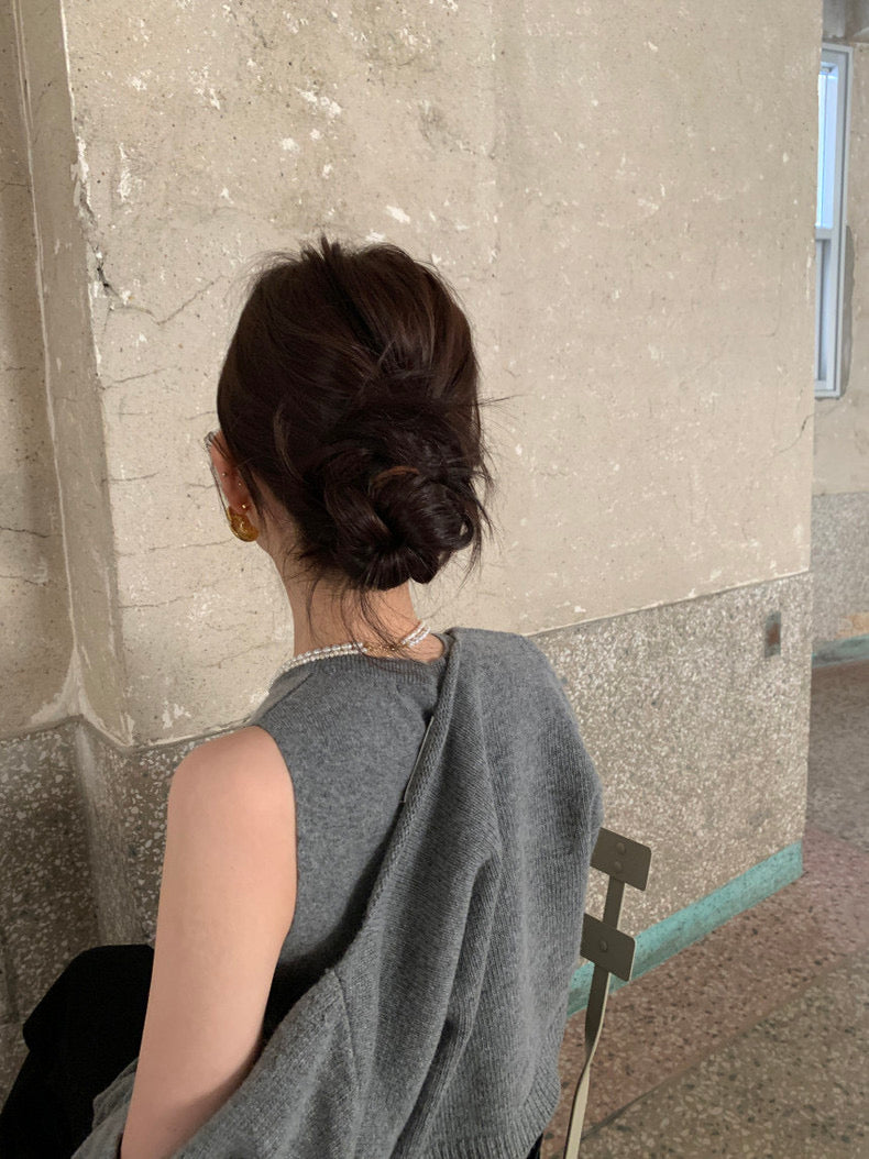 Solid Color Knitted Vest + Jacket Set