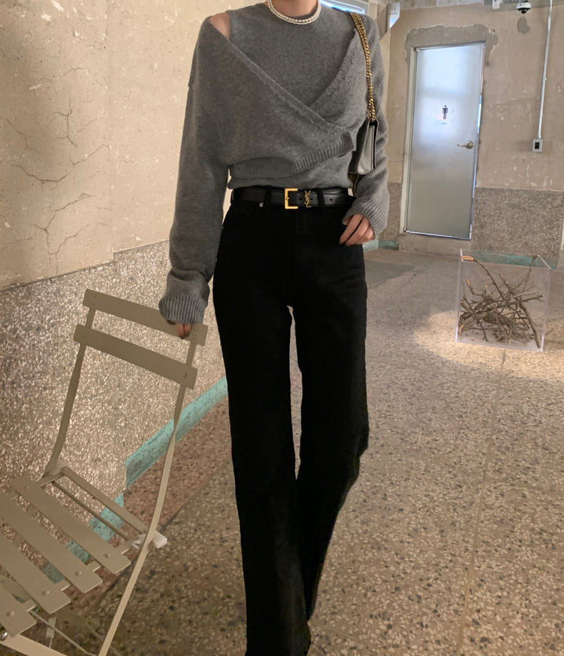 Solid Color Knitted Vest + Jacket Set