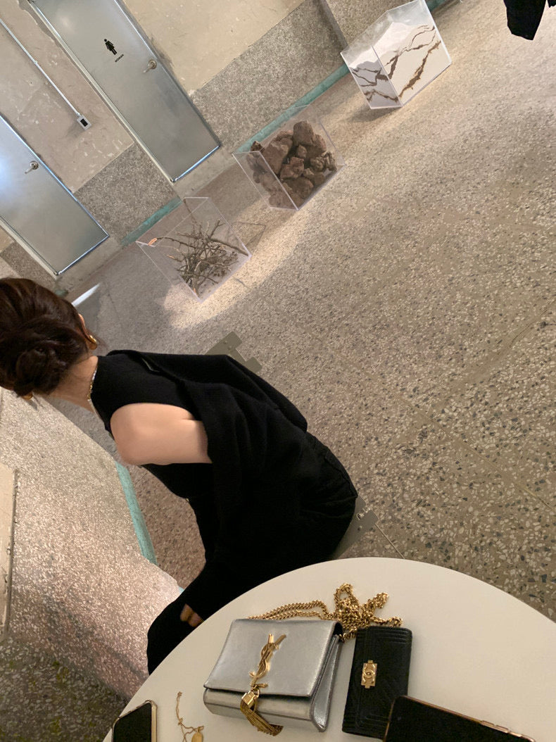 Solid Color Knitted Vest + Jacket Set