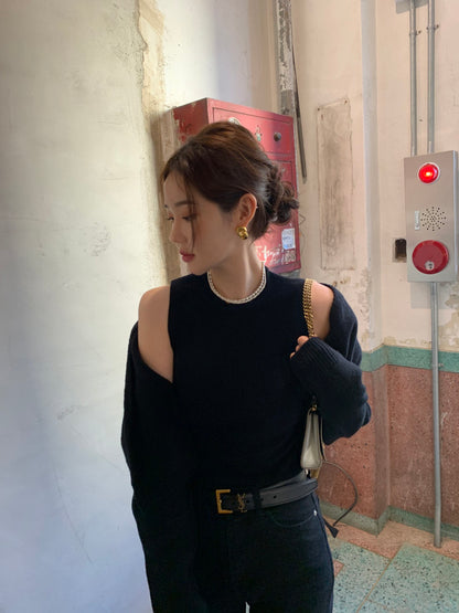 Solid Color Knitted Vest + Jacket Set