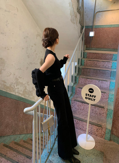 Solid Color Knitted Vest + Jacket Set