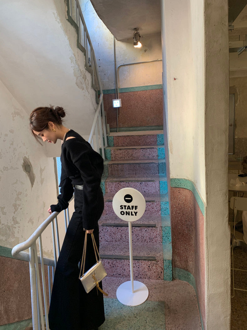 Solid Color Knitted Vest + Jacket Set