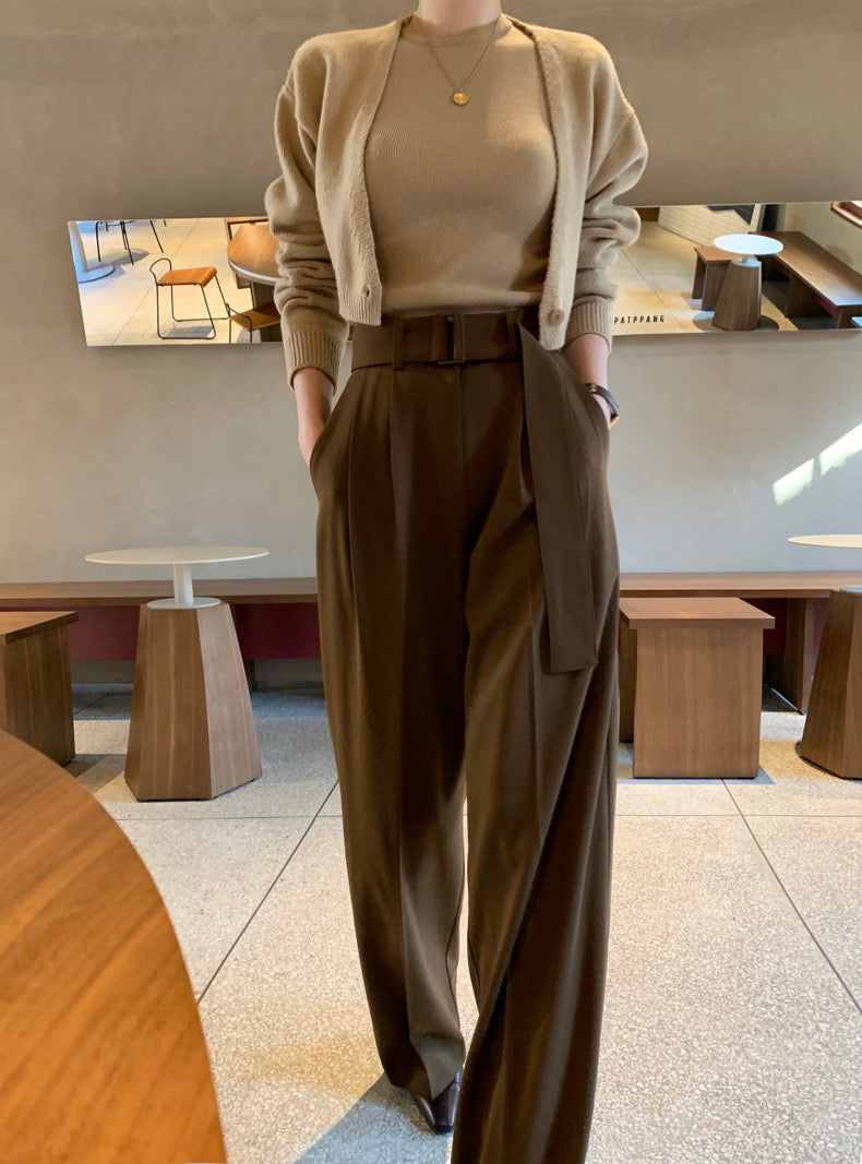 Solid Color Knitted Vest + Jacket Set