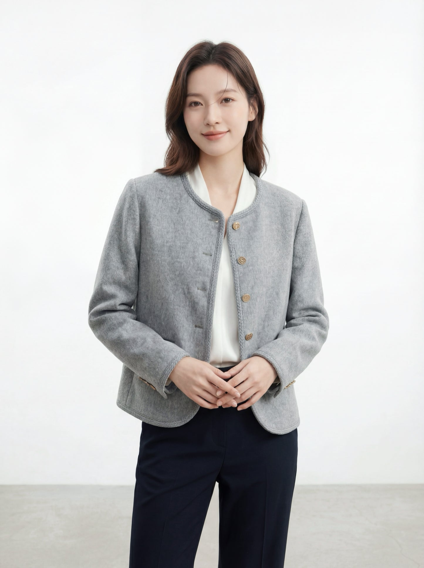 韓版單排扣短款外套