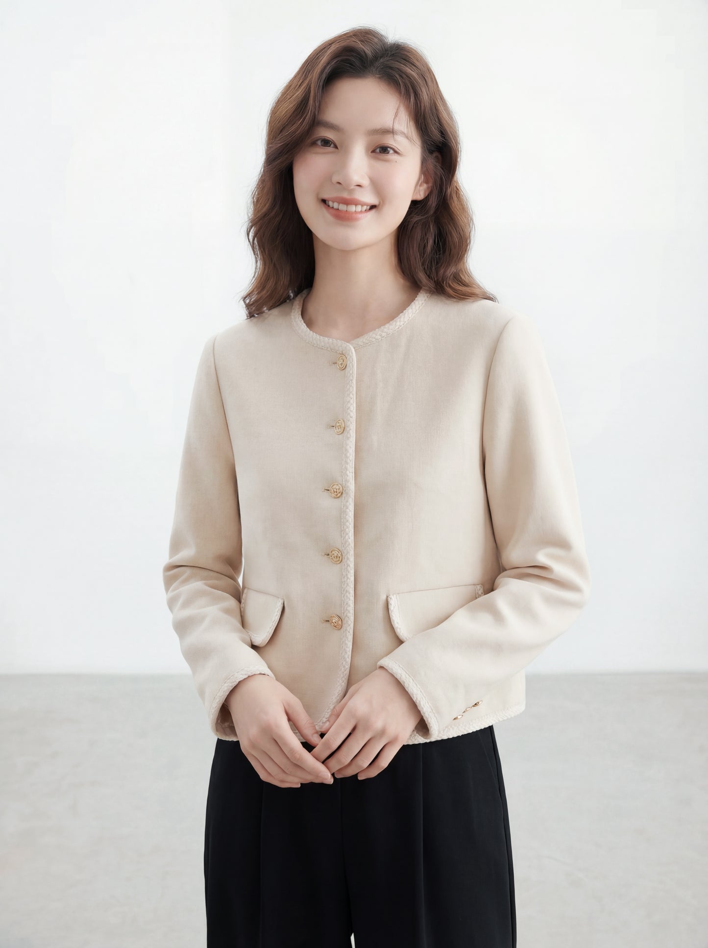 韓版單排扣短款外套