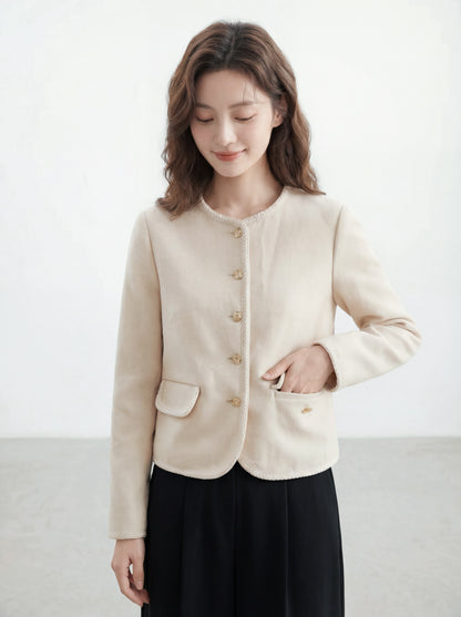 韓版單排扣短款外套