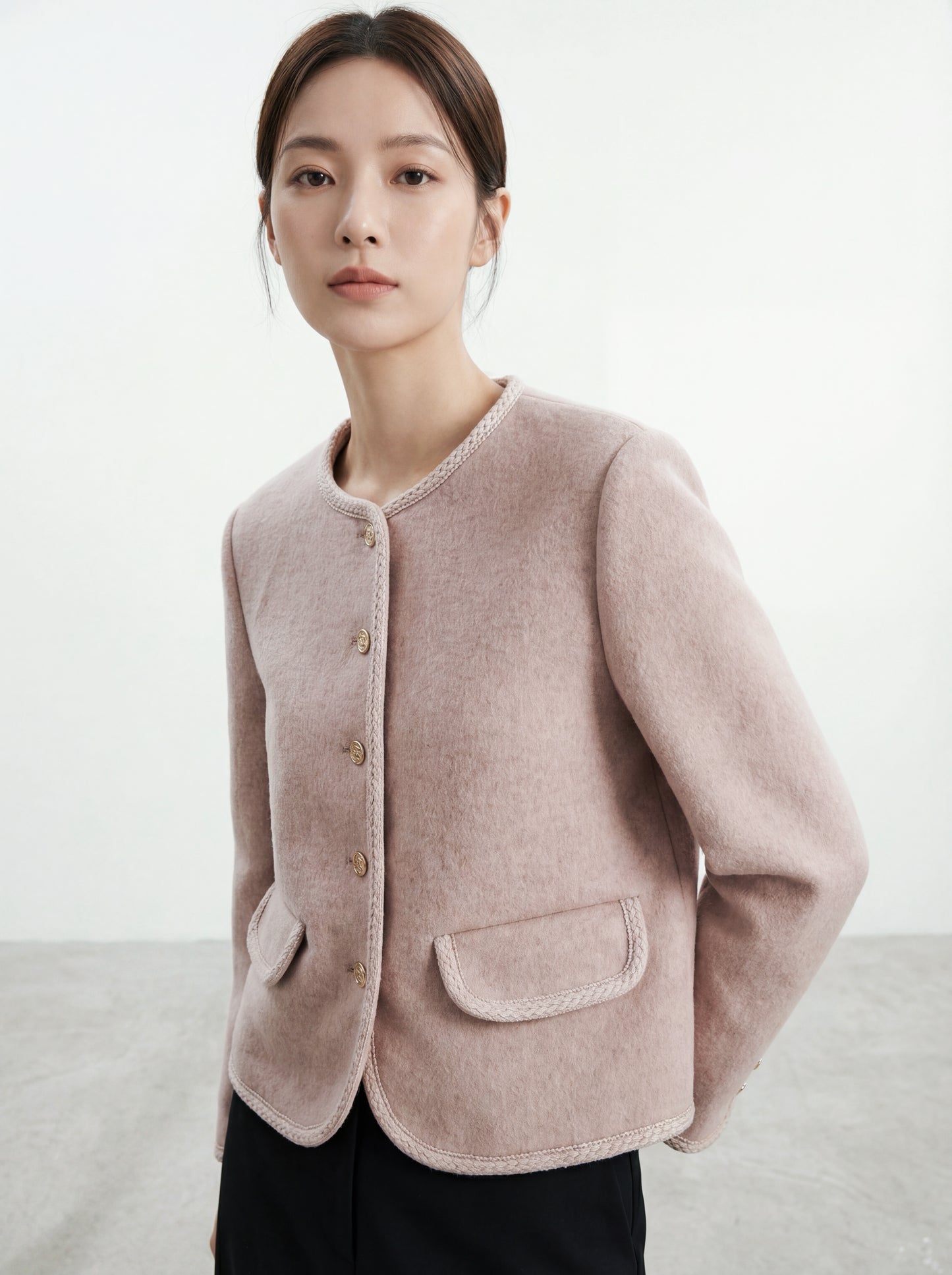 韓版單排扣短款外套