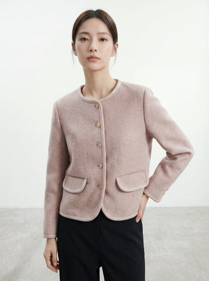 韓版單排扣短款外套