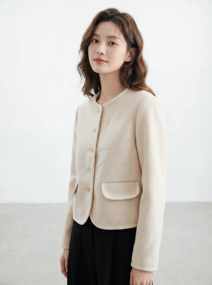 韓版單排扣短款外套