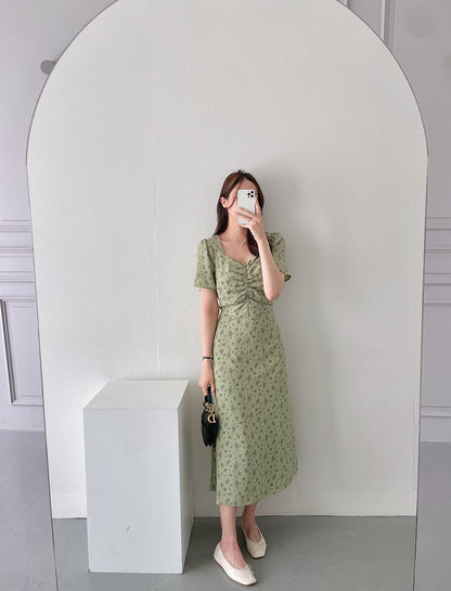 Floral Square Neck Dress