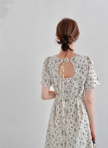 Floral Square Neck Dress