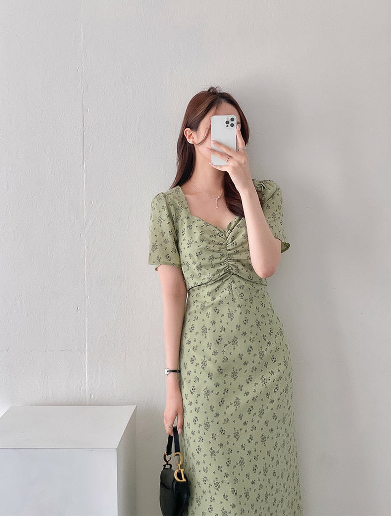 Floral Square Neck Dress