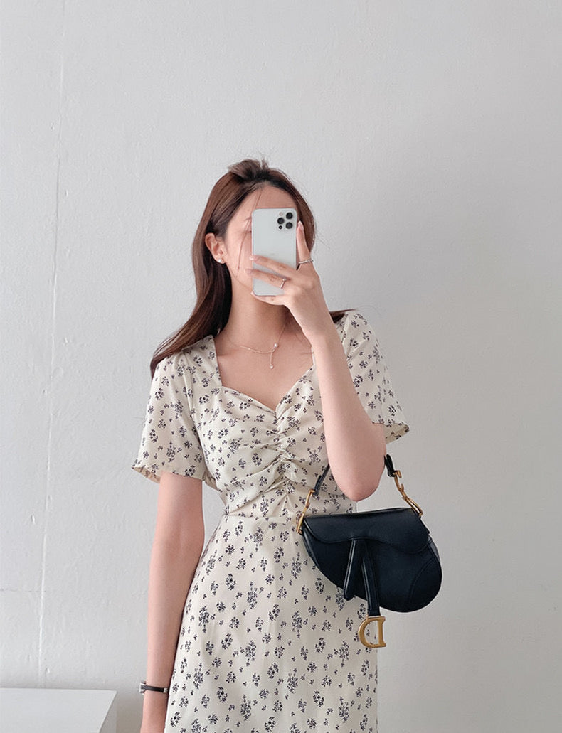 Floral Square Neck Dress