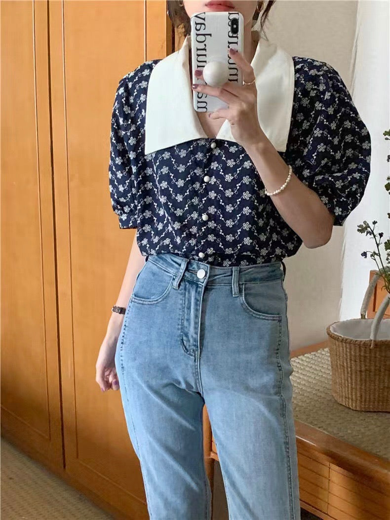 Vintage Large Collar Top