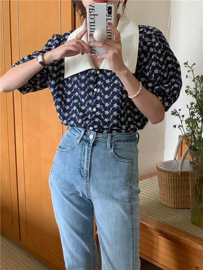 Vintage Large Collar Top