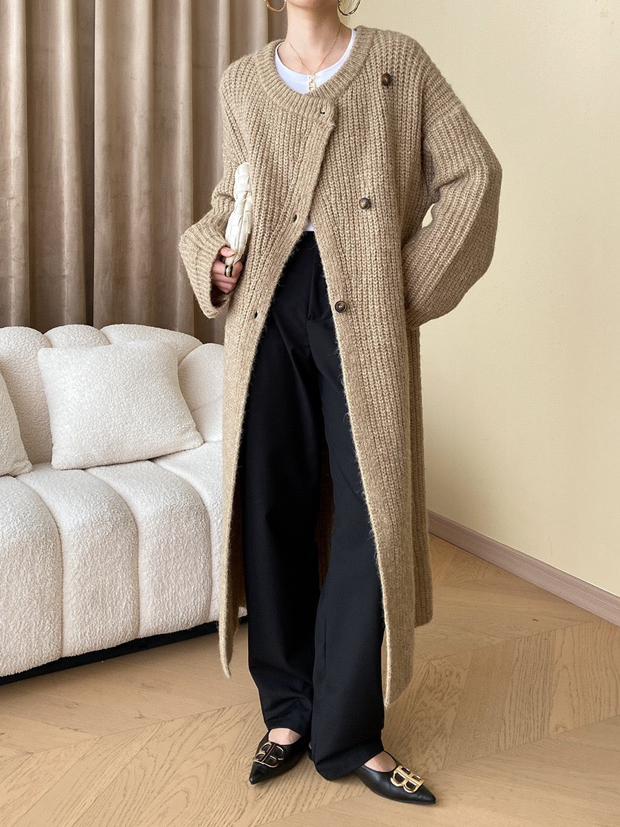 ニットロングカーディガンコート