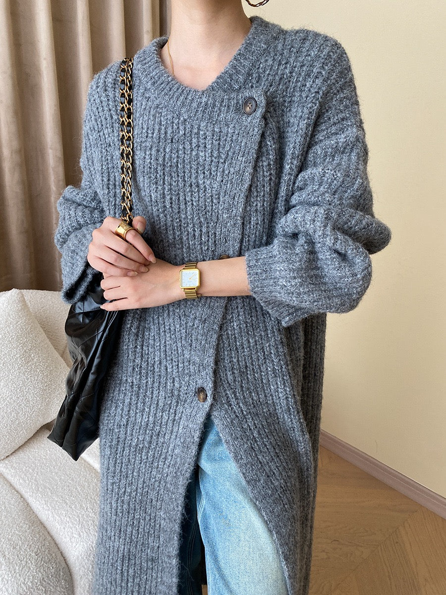 ニットロングカーディガンコート