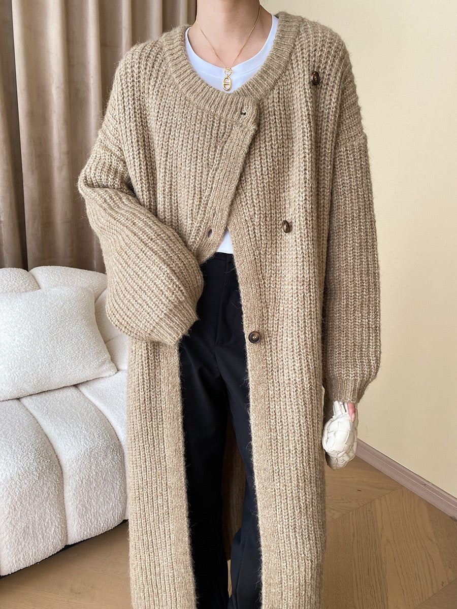 ニットロングカーディガンコート