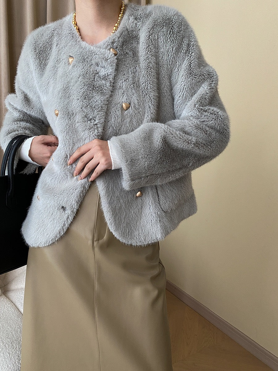 グラデーションエコファーコート