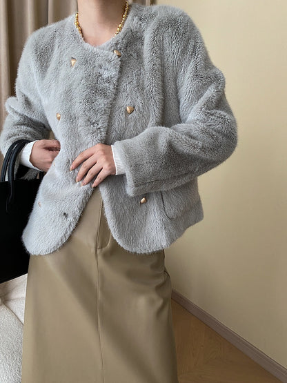 グラデーションエコファーコート