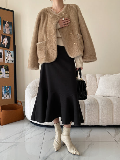 グラデーションエコファーコート