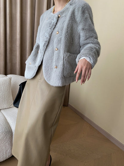 グラデーションエコファーコート